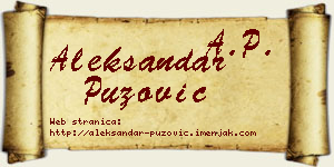 Aleksandar Puzović vizit kartica